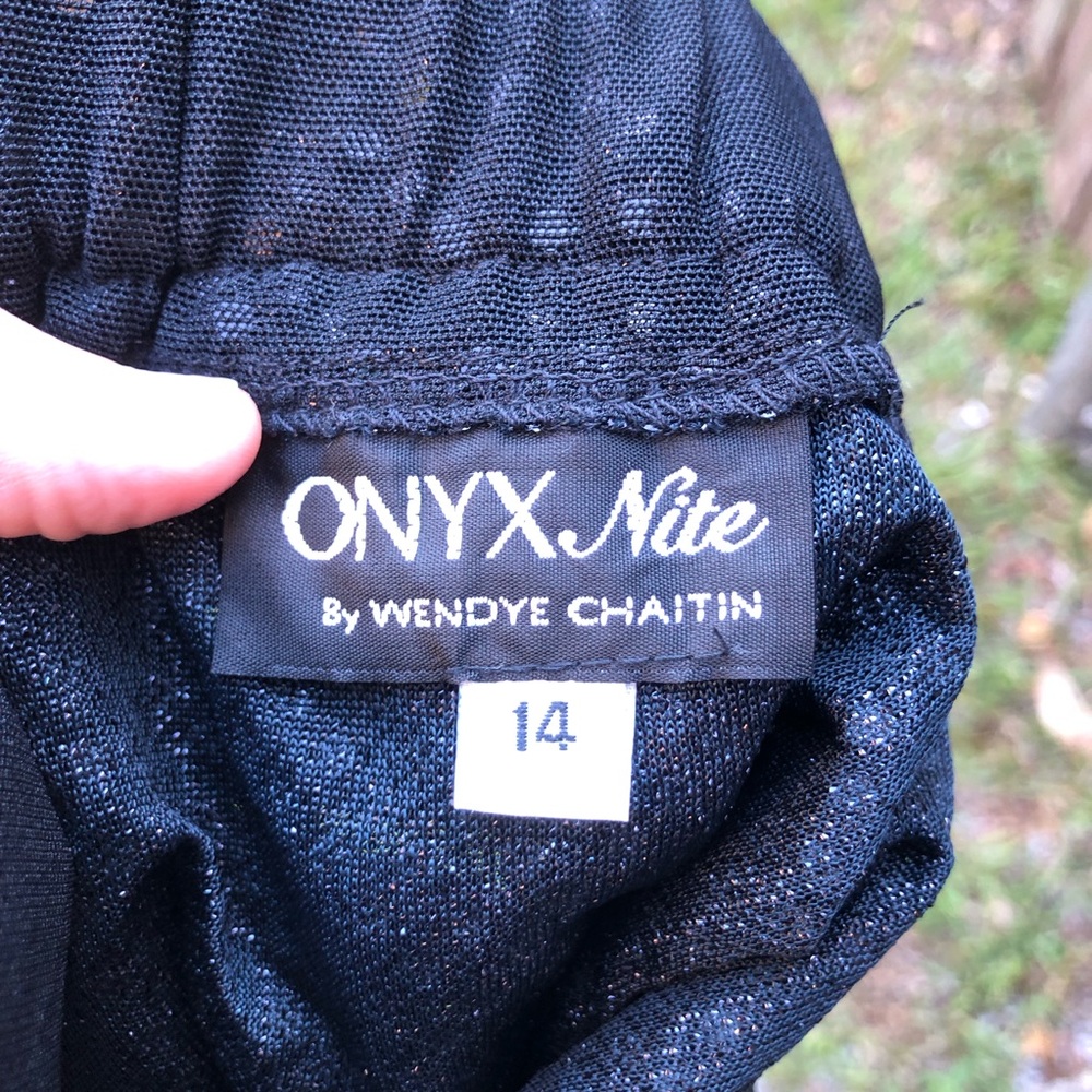 Vintage Onyx Nite by Wendye Chaitin Sparkle Maxi Skirt Size 10 Back Slit Formal - Picture 12 of 13